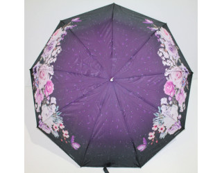 Жіноча парасолька напівавтомат в 3 складання