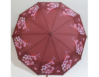 Жіноча парасолька напівавтомат в 3 складання